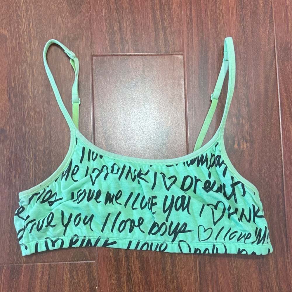 Victoria’s Secret PINK neon Green Printed Women's Bralette. Size small